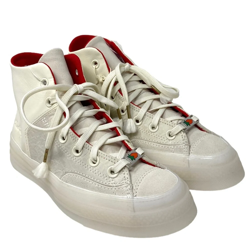 Converse Chuck 70 Marquis Shoes Women's Leather Egret High Top Sneakers A05262C